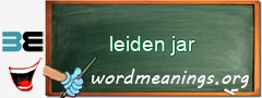 WordMeaning blackboard for leiden jar